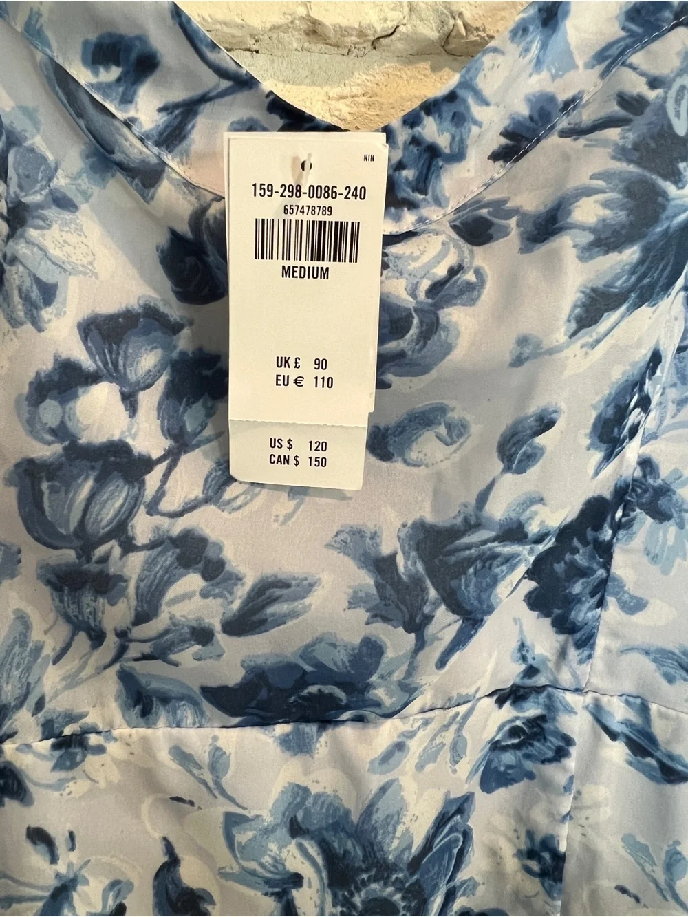 Abercrombie & Fitch White and Blue Floral Slip Maxi Dress